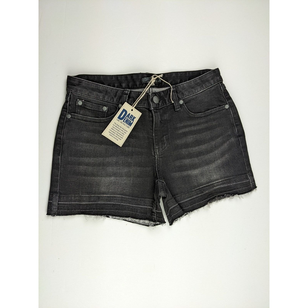 NWT prAna London Jeans Denim Raw Hem Shorts Faded Black Size 6/28
